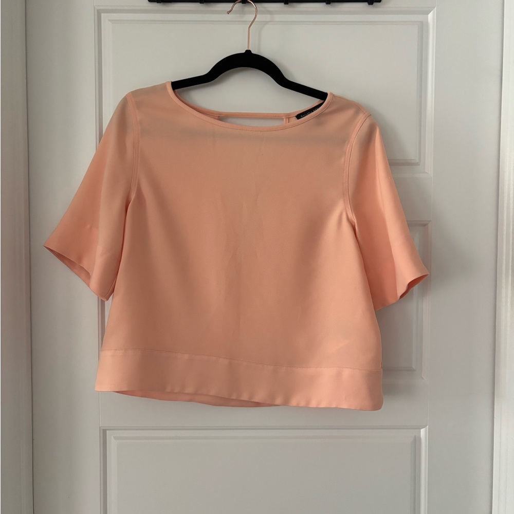 Banana Republic Orange Pink Boxy Crop Blouse